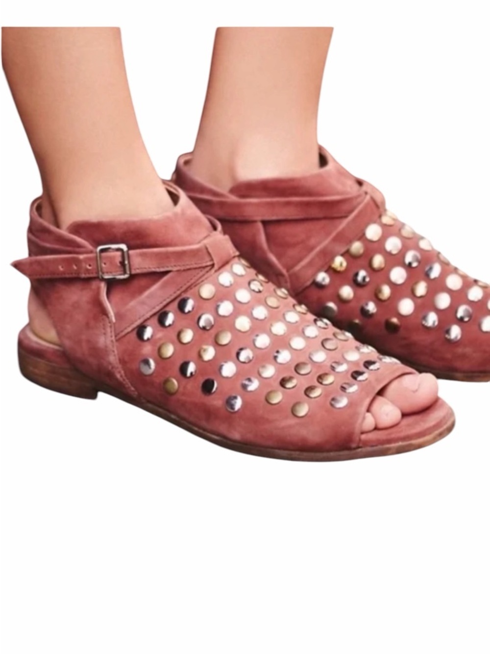 Free People Gemma Studded Perforated Suede Sandals
Size 39 / Size 8 - 8.5 US - Picture 2 of 16